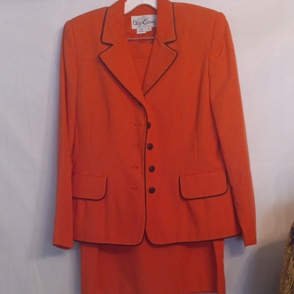 Oleg Cassini Orange Blazer Suit Jacket
